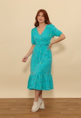 Vestido Aura Manuela Estrela Azul Compre Agora Dafiti Brasil