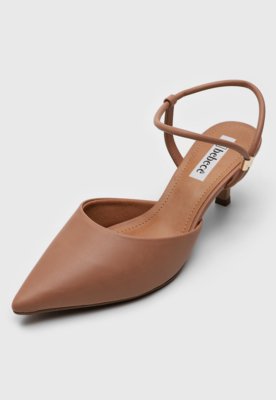 Scarpin Bebec Bico Fino Nude Compre Agora Dafiti Brasil