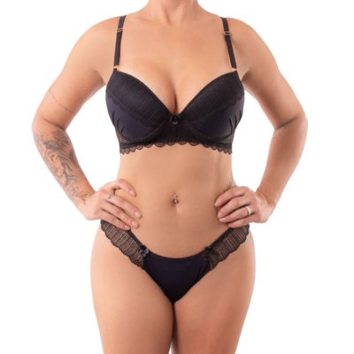 Suti E Calcinha Fio Dental Conjunto De Lingerie Toque Secreto Compre