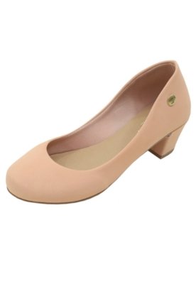 Scarpin Bico Redondo Donna Santa Salto Grosso Nude Compre Agora