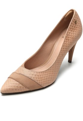 Scarpin Couro Dumond Cobra Nude Compre Agora Dafiti Brasil