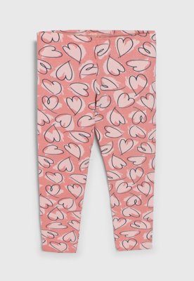 Calça Legging Infantil Elian Corações Rosa Compre Agora Dafiti Brasil