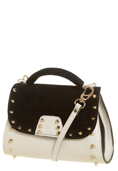 Bolsa Spikes Camurça Bege/Preta
