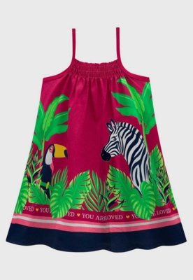 Vestido Infantil Kyly Zebra Rosa Compre Agora Dafiti Brasil