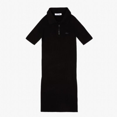 Lacoste Lacoste Vestido Polo Feminino Lacoste Em Malha Preto Compre