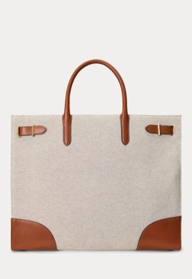 Bolsa Universit Ria Lauren By Ralph Lauren Tote Bicolor Bege Compre