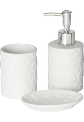 Kit 3Pçs Para Banheiro De Cerâmica Toulon Branco Lyor Compre Agora