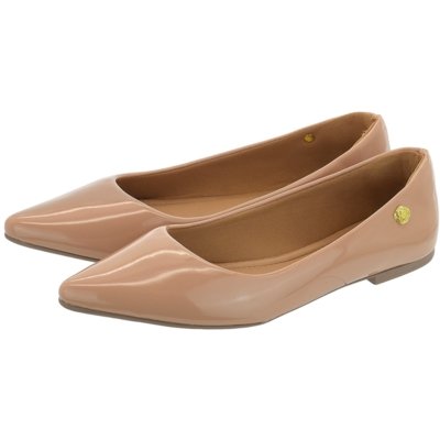 Sapatilha Feminina Donatella Shoes Bico Fino Lisa B Sica Verniz Nude