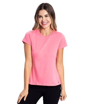 Blusa Feminina Cotton Leve Básica Rovitex Rosa Compre Agora Dafiti