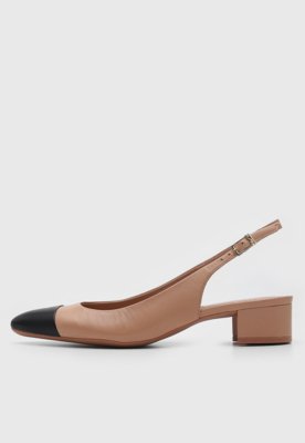 Scarpin Slingback Santa Lolla Color Block Nude Compre Agora Dafiti