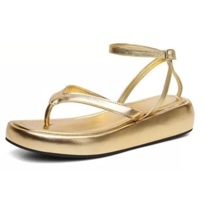 Sand Lia Feminina Flatform Dourada Metalizada Papete Compre Agora