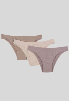 Calcinhas Tanga Sortidas Kit Trifil C Bege Nude Areia