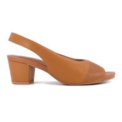 Sandália Slingback Usaflex Feminina Couro Laser Y8214 Compre Agora