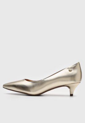 Scarpin Via Uno Dourado Compre Agora Dafiti Brasil