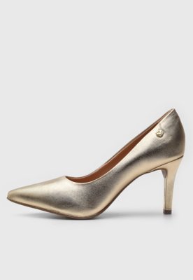 Scarpin Via Uno Metalizado Dourado Compre Agora Dafiti Brasil