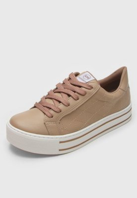 Tênis Flatform Via Marte Pespontos Nude Compre Agora Dafiti Brasil