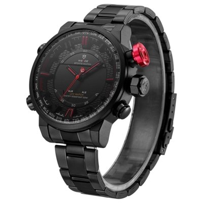 Relógio Masculino Weide AnaDigi WH6402B Preto e Vermelho Compre Agora