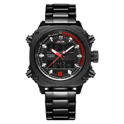 Relógio Masculino Weide AnaDigi WH7302B Preto e Vermelho Compre Agora