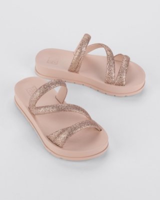 Slide Zaxy Glitter Infantil Nude Compre Agora Dafiti Brasil