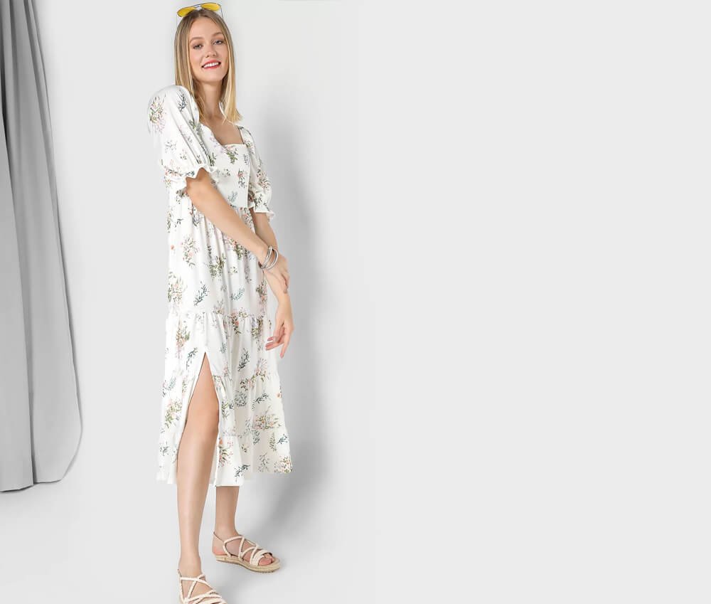 Imagem de vestido com rasteirinha