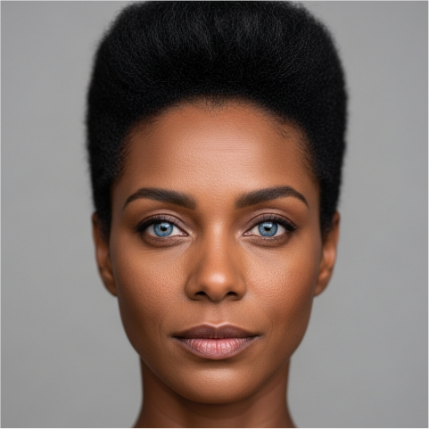 Contraste alto (pele negra, olhos claros)