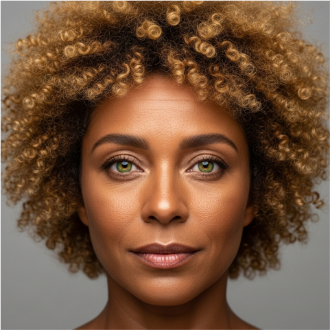 Alto contraste (cabelo e olhos claros, pele escura)
