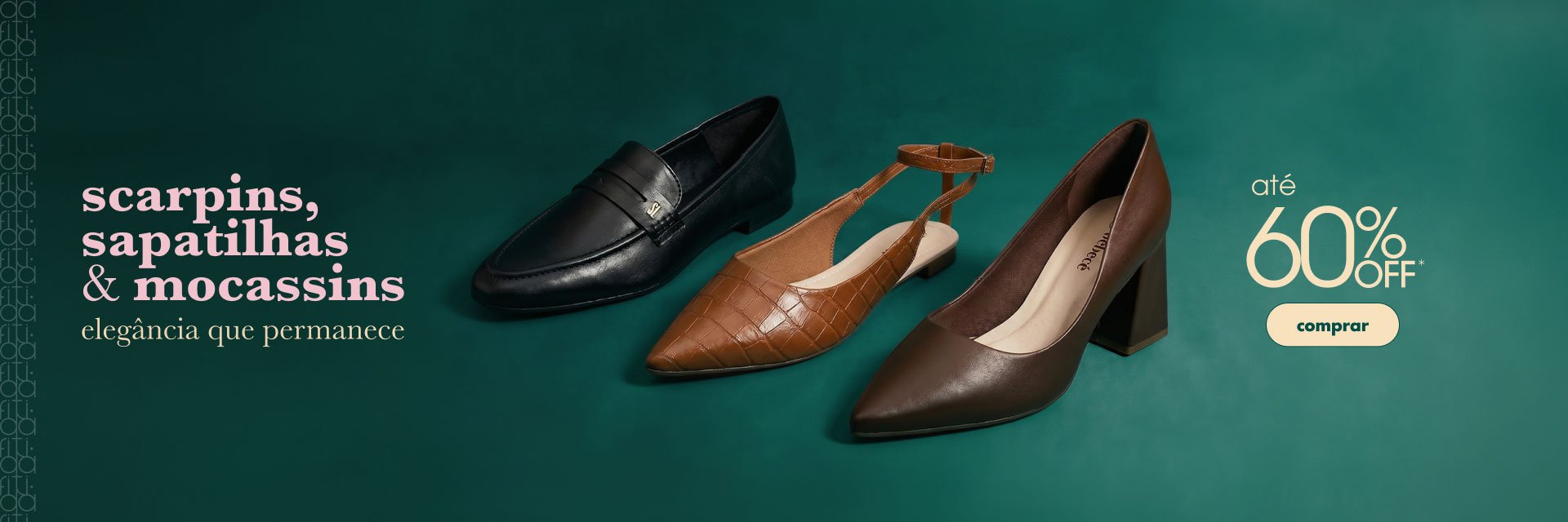 [FEM] Scarpins, sapatilhas e mocassins a partir de 60.0% OFF 