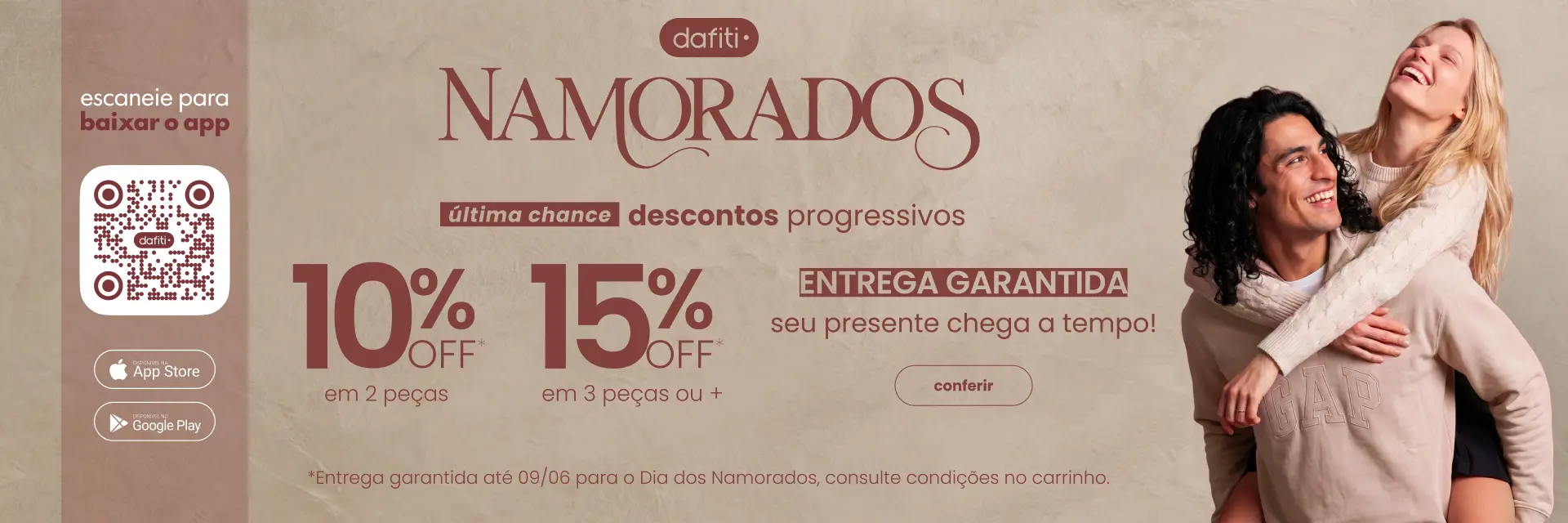 [NAMORADOS] Progressivo Namorados 2 peças 10%OFF e 3 peças 15%OFF - Cupom 15.0% OFF 