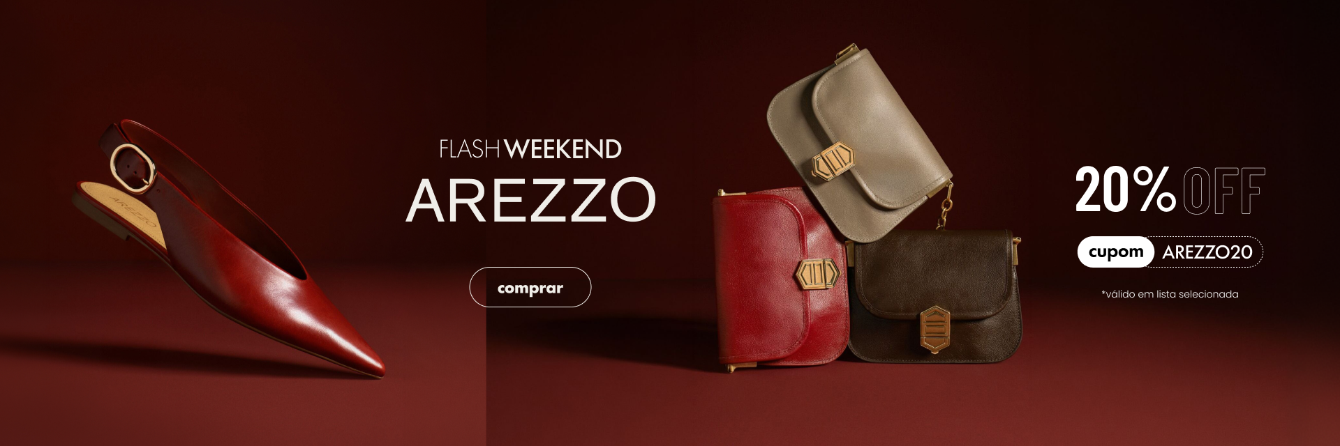 [Flash Sales] Arezzo - Cupom 20.0% OFF 