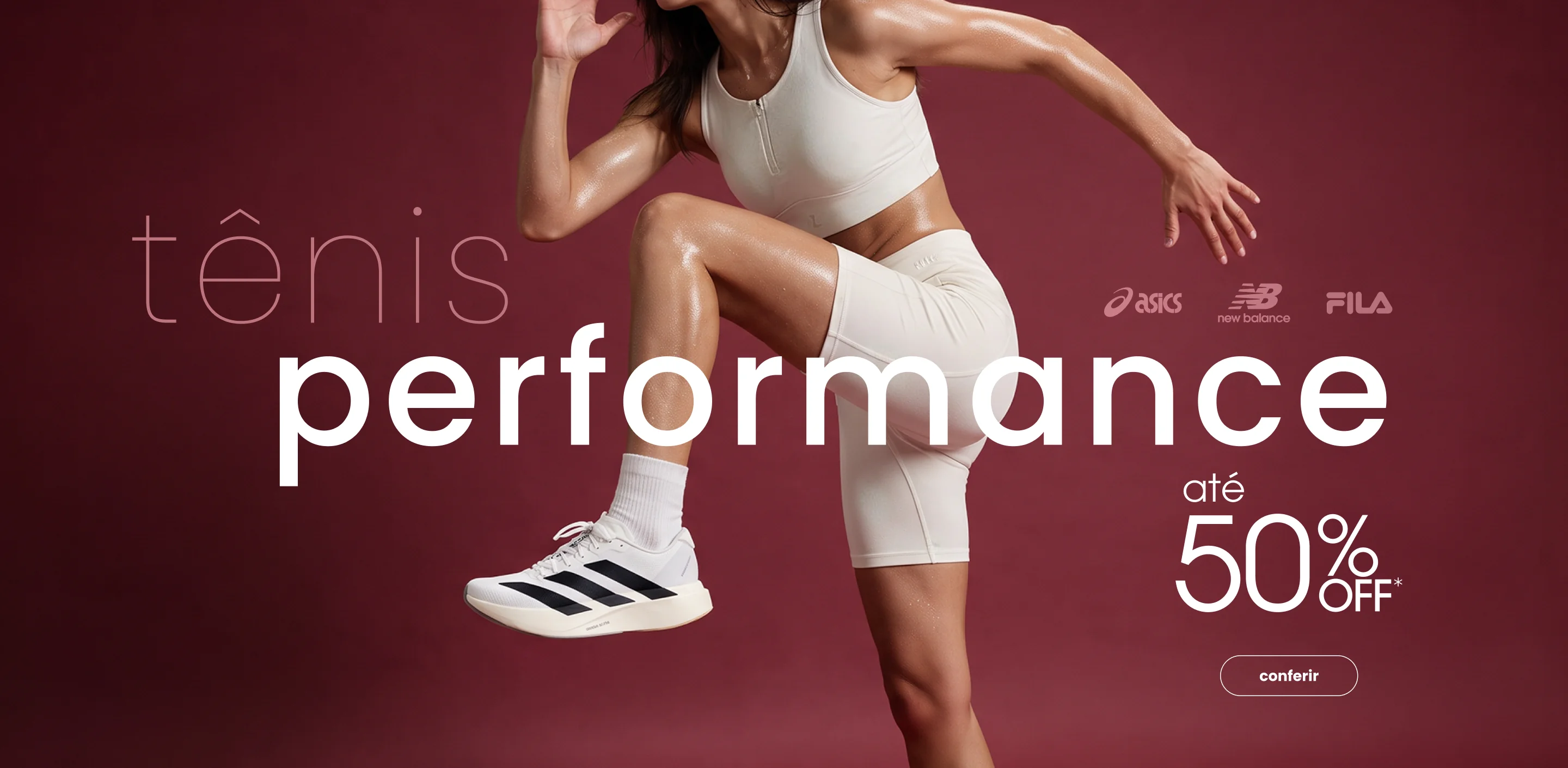 Tênis Performance com até 50% OFF: New Balance, Fila, Asics 