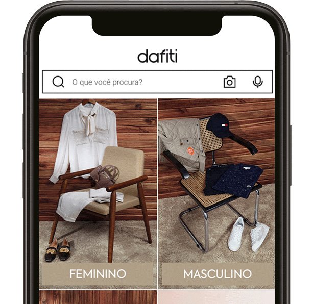Tela de celular com app da Dafiti