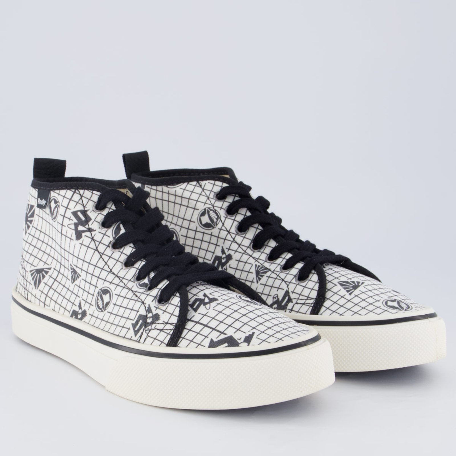 Vista 3 Tênis Redley Cano Médio Print e Preto branco Redley branco