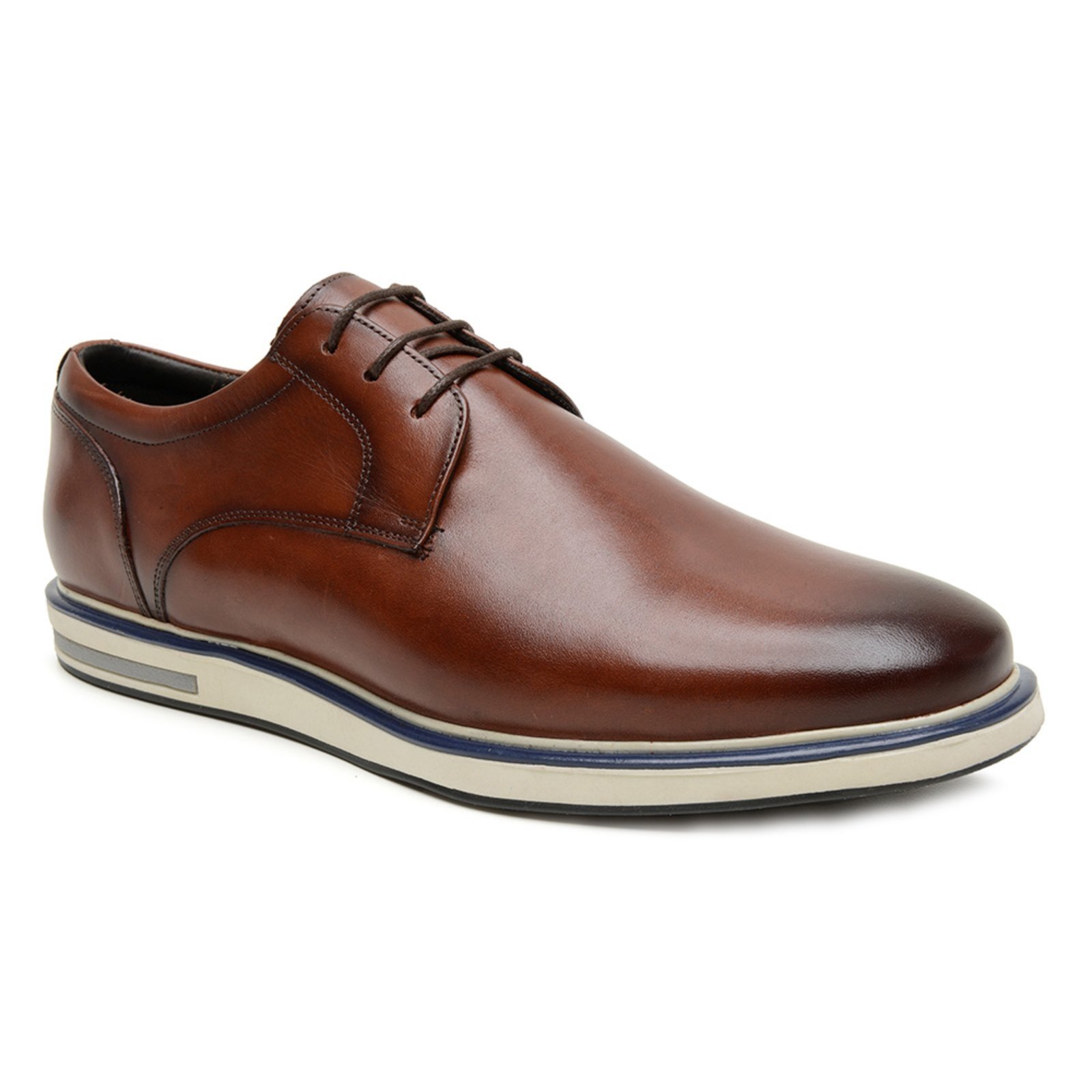 Sapato Masculino Casual Anna Andrade Derby Couro Mocassim Esporte Fino Amarrar Lançamento Marrom