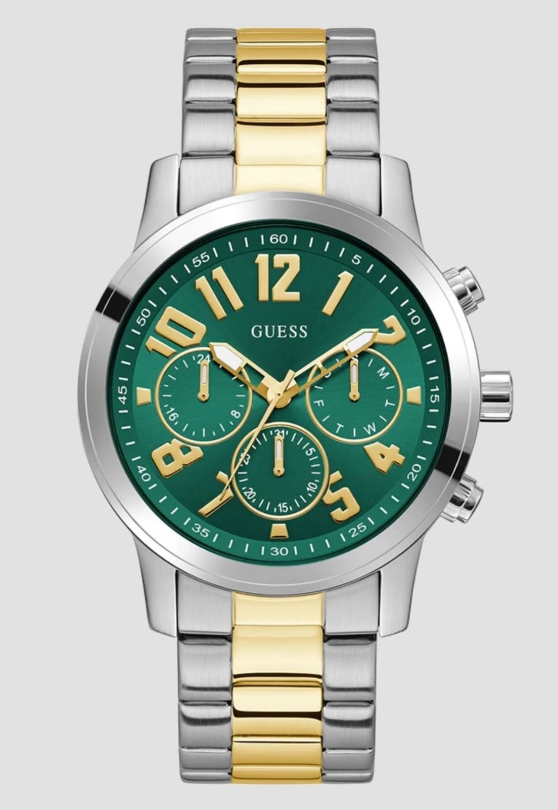 Relógio Guess Sport Analógico Multifuncional Aço Dourado e Prata