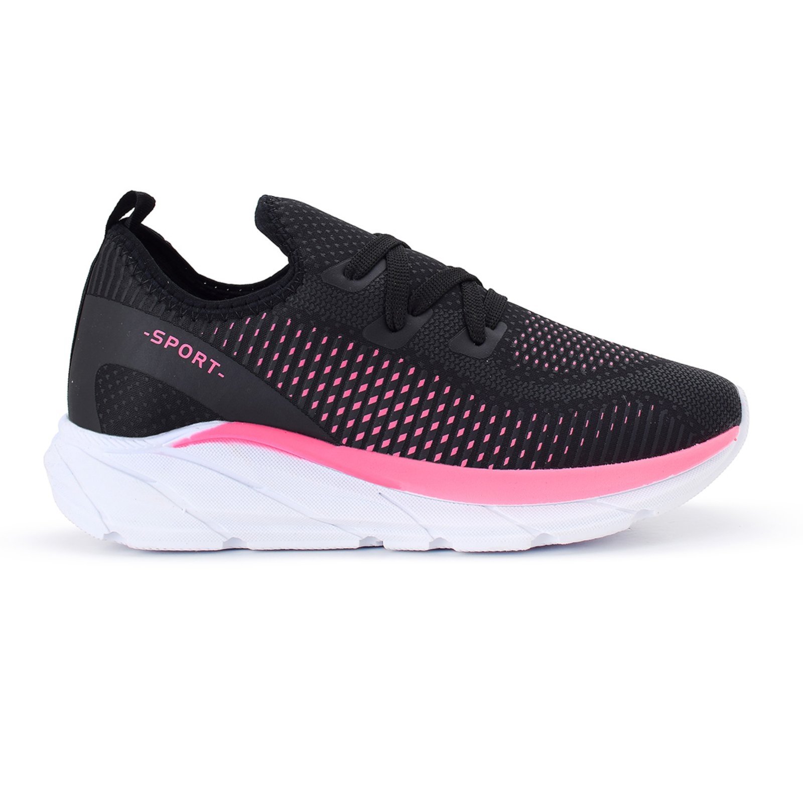 Vista 3 Tenis Meia Feminino Esportivo Treino Academia Light Sport + Meia CALCADOS LGHT LIGHT preto CALCADOS LGHT LIGHT preto