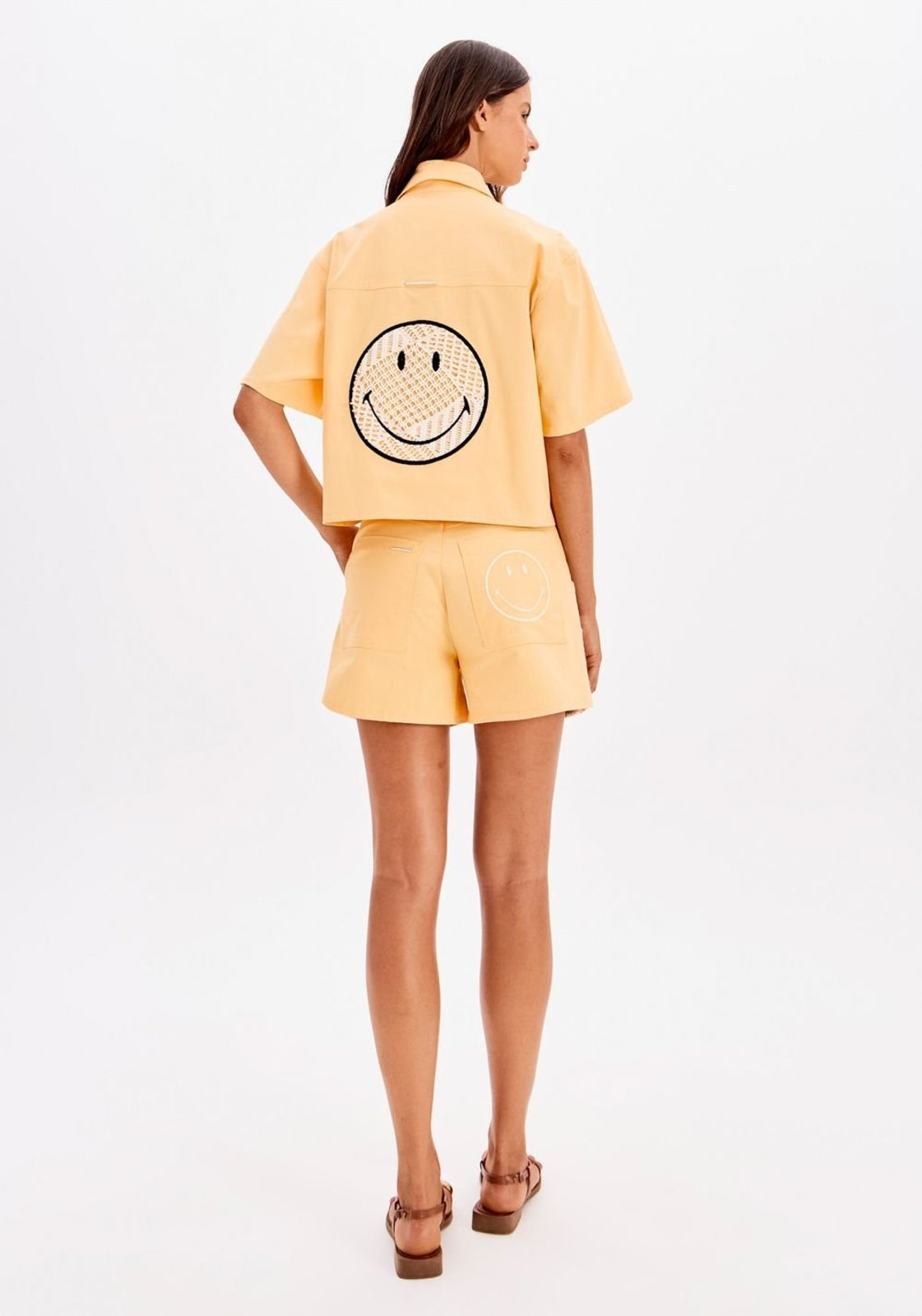 Vista 3 Camisa Manga Curta Com Aplicações Smiley My Favorite Things amarelo My Favorite Things amarelo