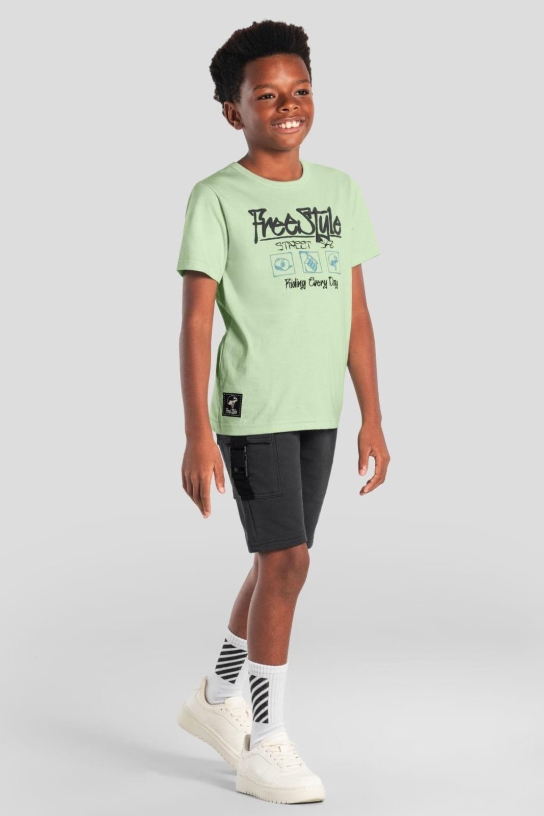Infantil - Conjunto menino de skate em puff Brandili