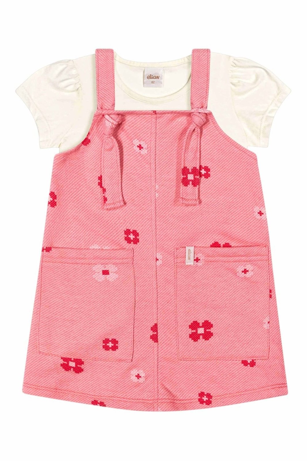 Infantil - Conjunto Menina Floral Bolsos Elian Bege