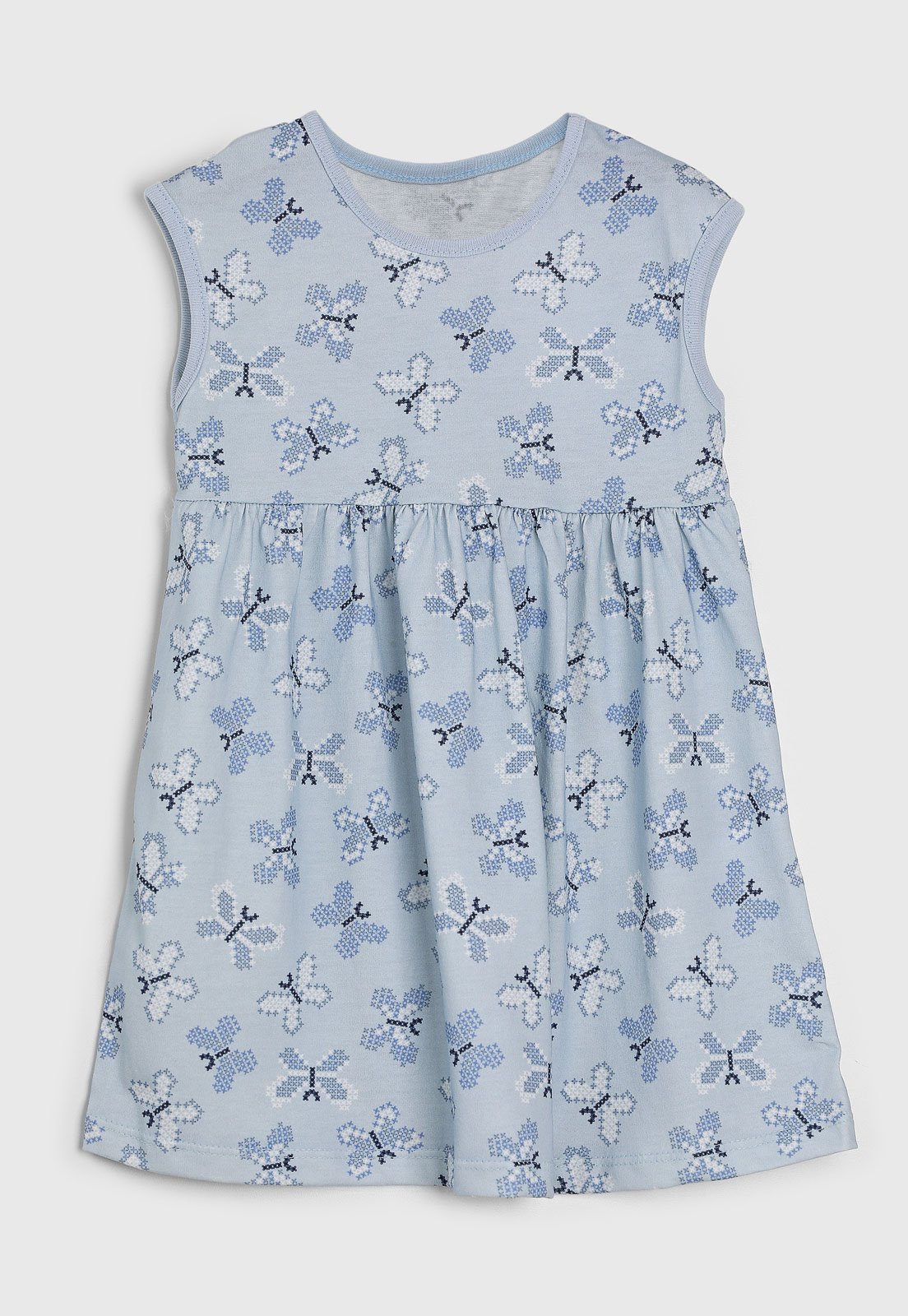 Infantil – Vestido Brandili Borboletas Azul Claro