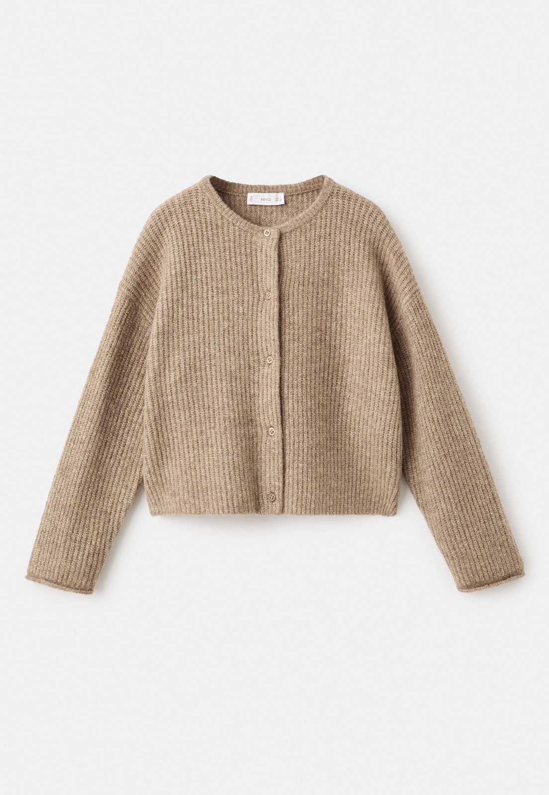 Infantil - Cardigan MANGO Textura Canelada Bege