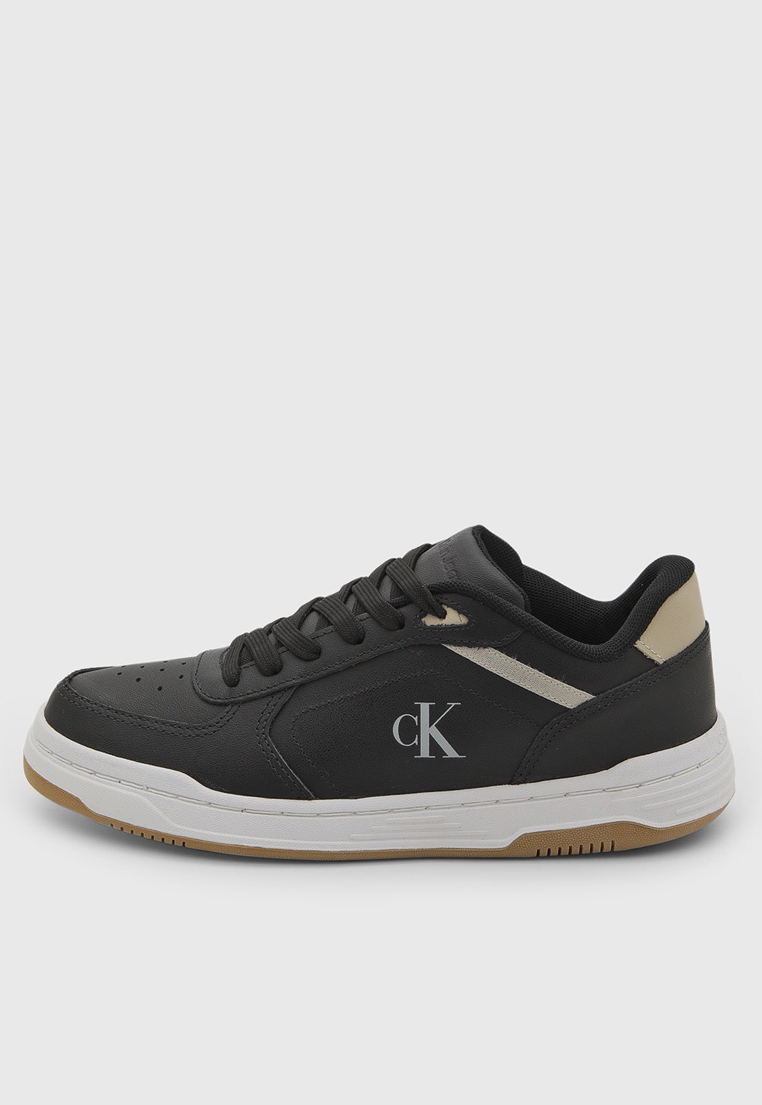 Tênis Masculino Calvin Klein Cano Baixo Court Preto