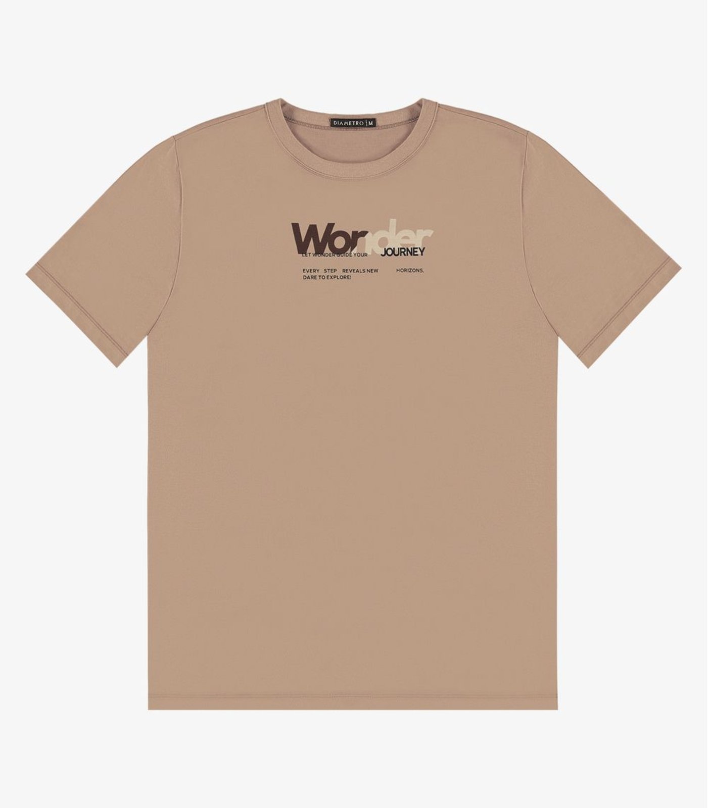 Camiseta Masculina em Meia Malha Diametro Marrom