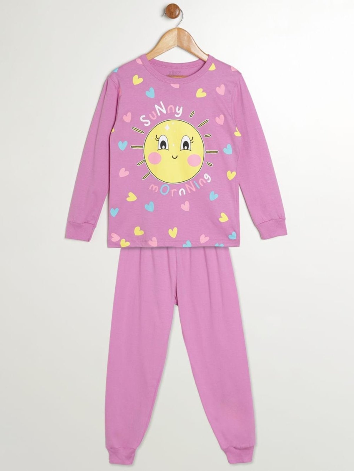 Pijama Longo Estampado Para Menina - PINK
