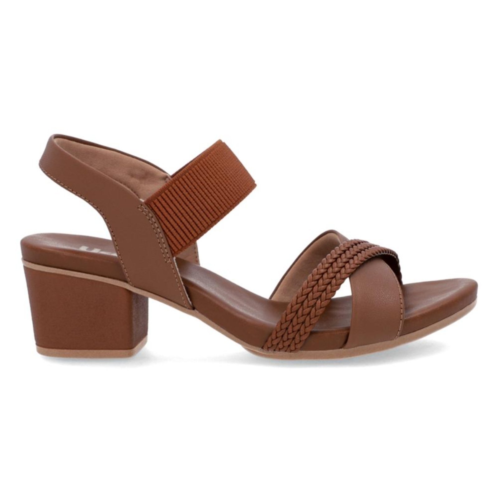 Vista 2 Sandália Usaflex Feminina Bico Redondo Couro Tira Trançada Casual AE32035 marrom Usaflex marrom