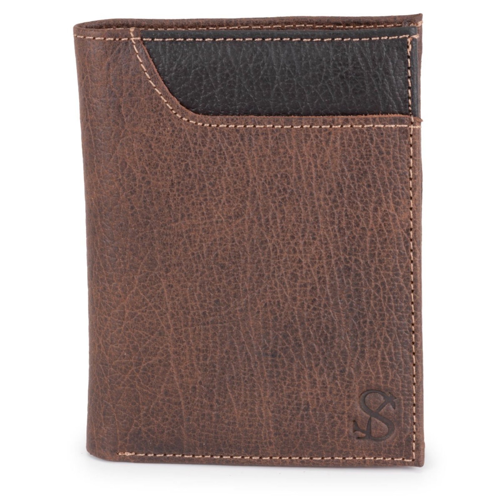 Carteira Masculina Slim Porta Cartão Rustico Couro Legítimo ello griff Marrom Escuro