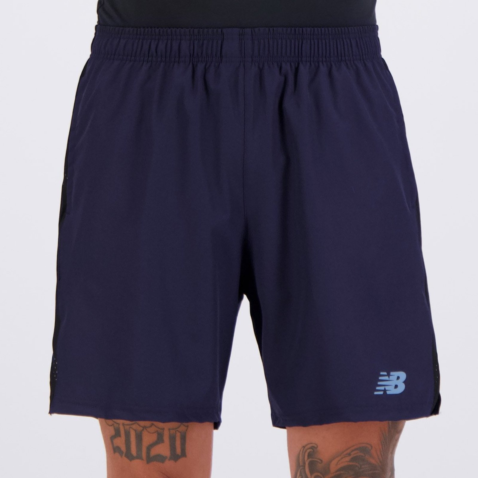 Bermuda New Balance Tenacity Logo 7 Marinho