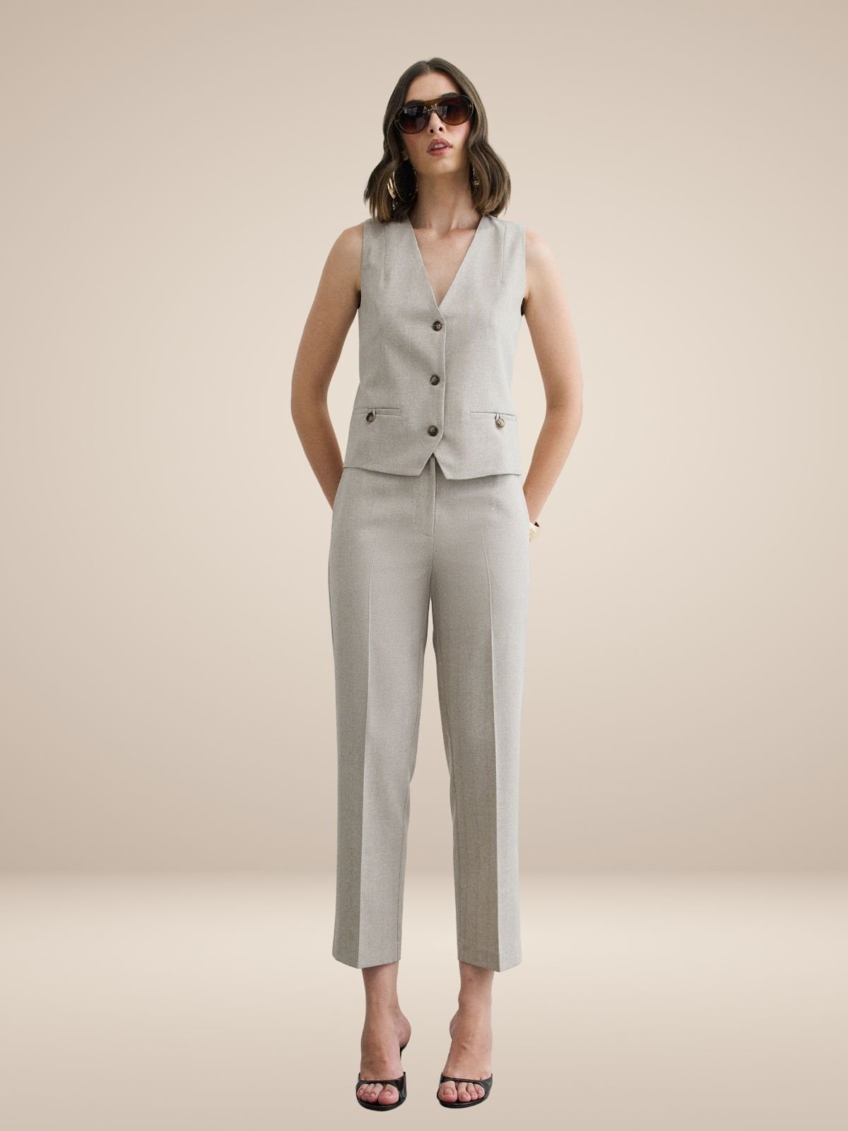 Conjunto Via Lessa Milão Alfaiataria Bege
