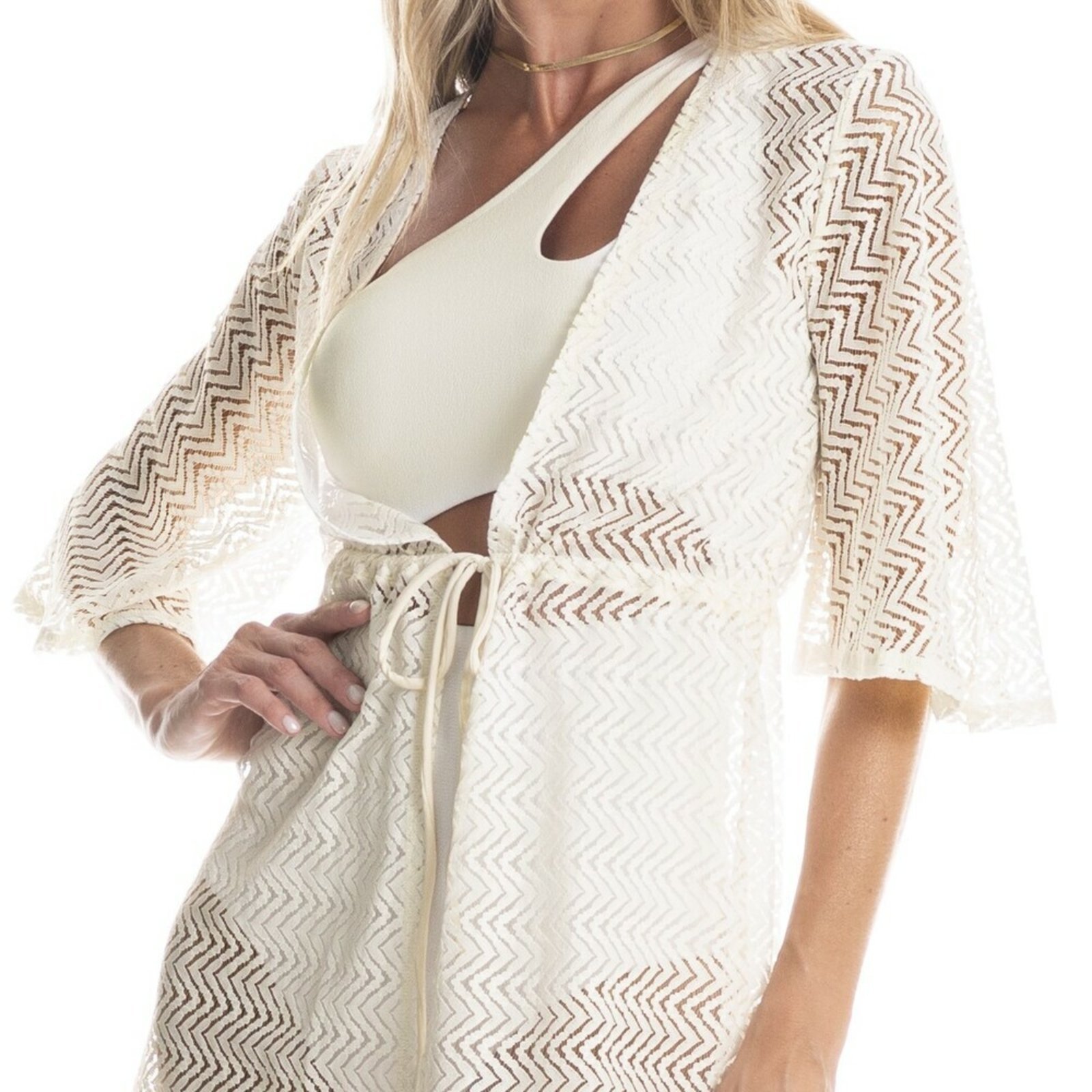 Vista 3 Saida de Praia Kaftan Curto Daniela Tombini Santorini preto Daniela Tombini preto