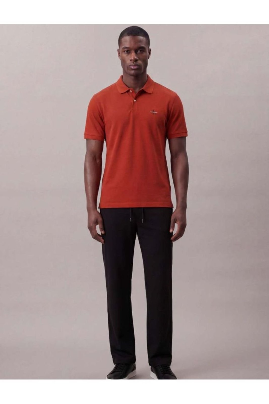 Polo Manga Curta Calvin Klein Jeans Masculino Logo Re Issue Peito - Ferrugem