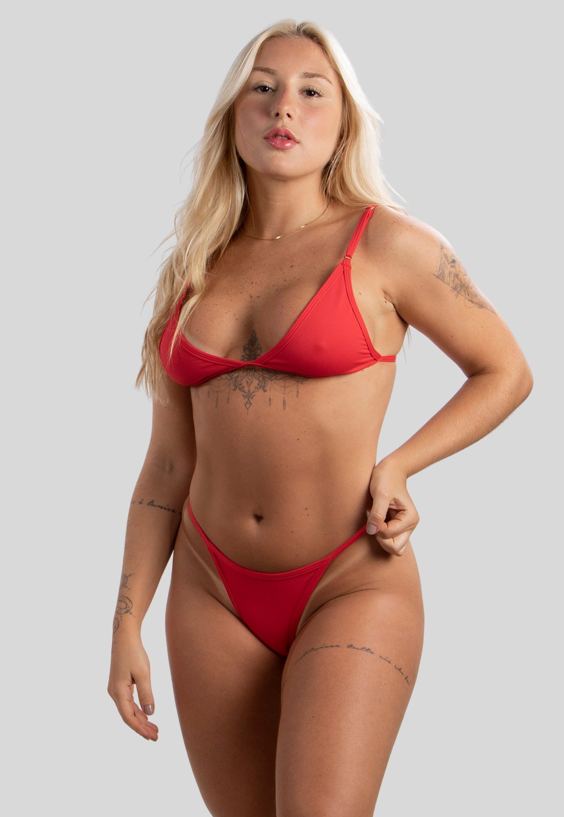 Biquíni Diluxo Fita Marquinha Fio Dental Verão Moda Praia Vermelho